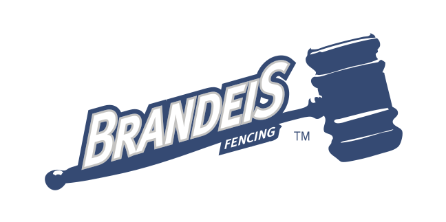 Brandeis Fencing logo, navy variant, cell 55