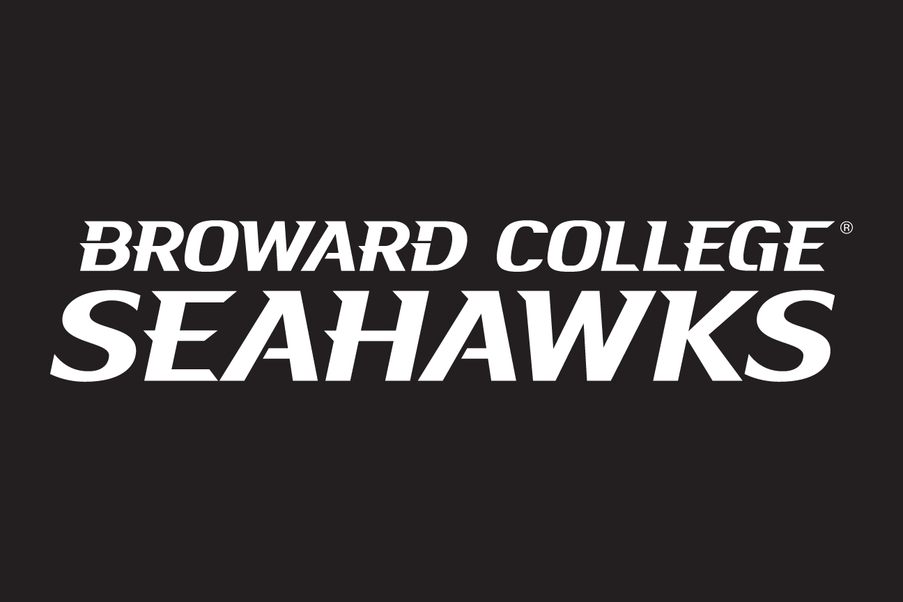BROWARD COLLEGE SEAHAWKS wordmark, white on dark variant, cell 10