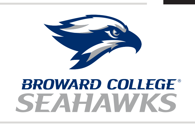 Seahawk head with BROWARD COLLEGE SEAHAWKS wordmark, blue/gray variant, cell 11