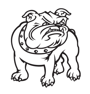 Full bulldog mascot, black variant, cell 13