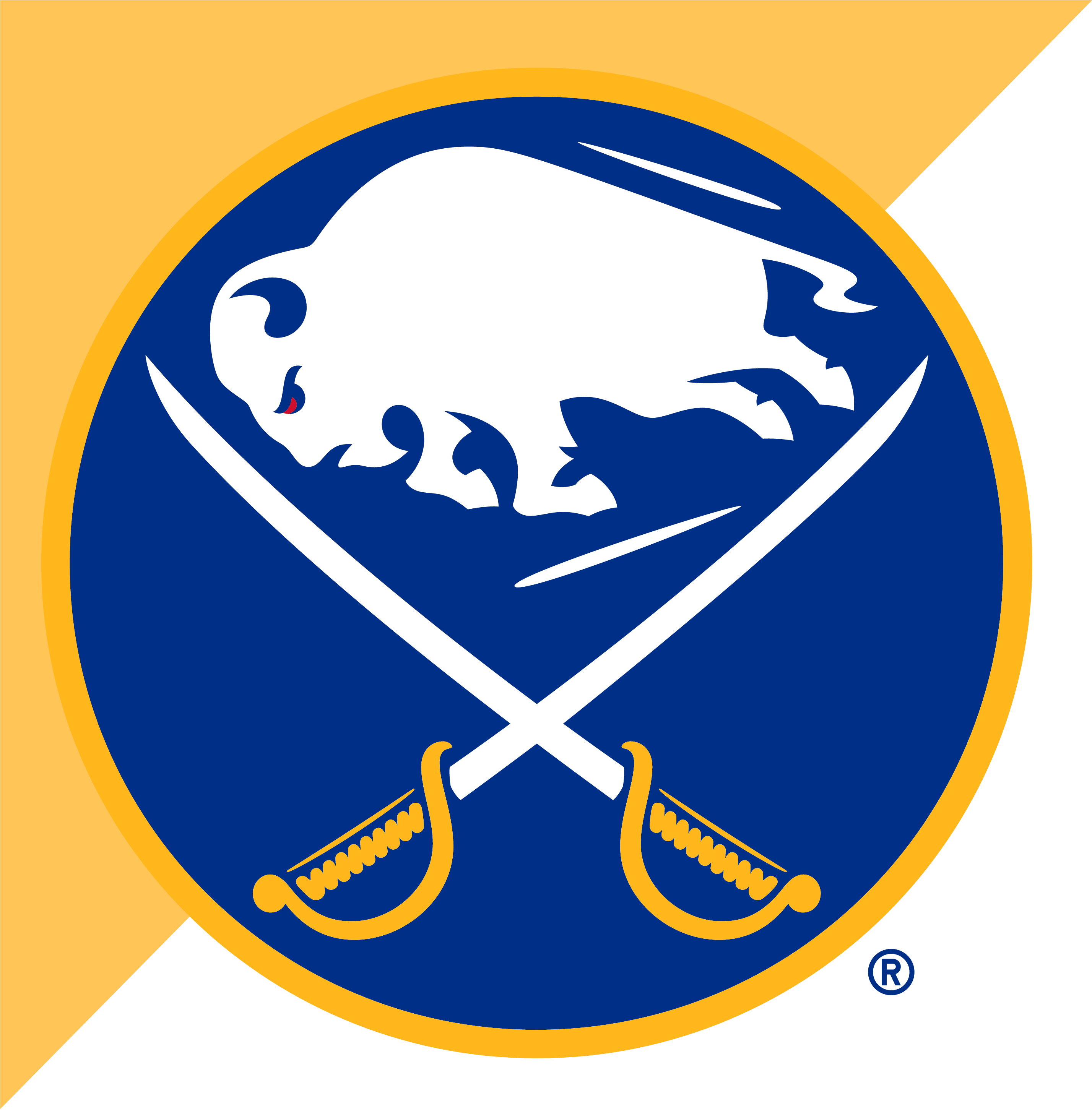 Buffalo Sabres primary logo, full color with R variant