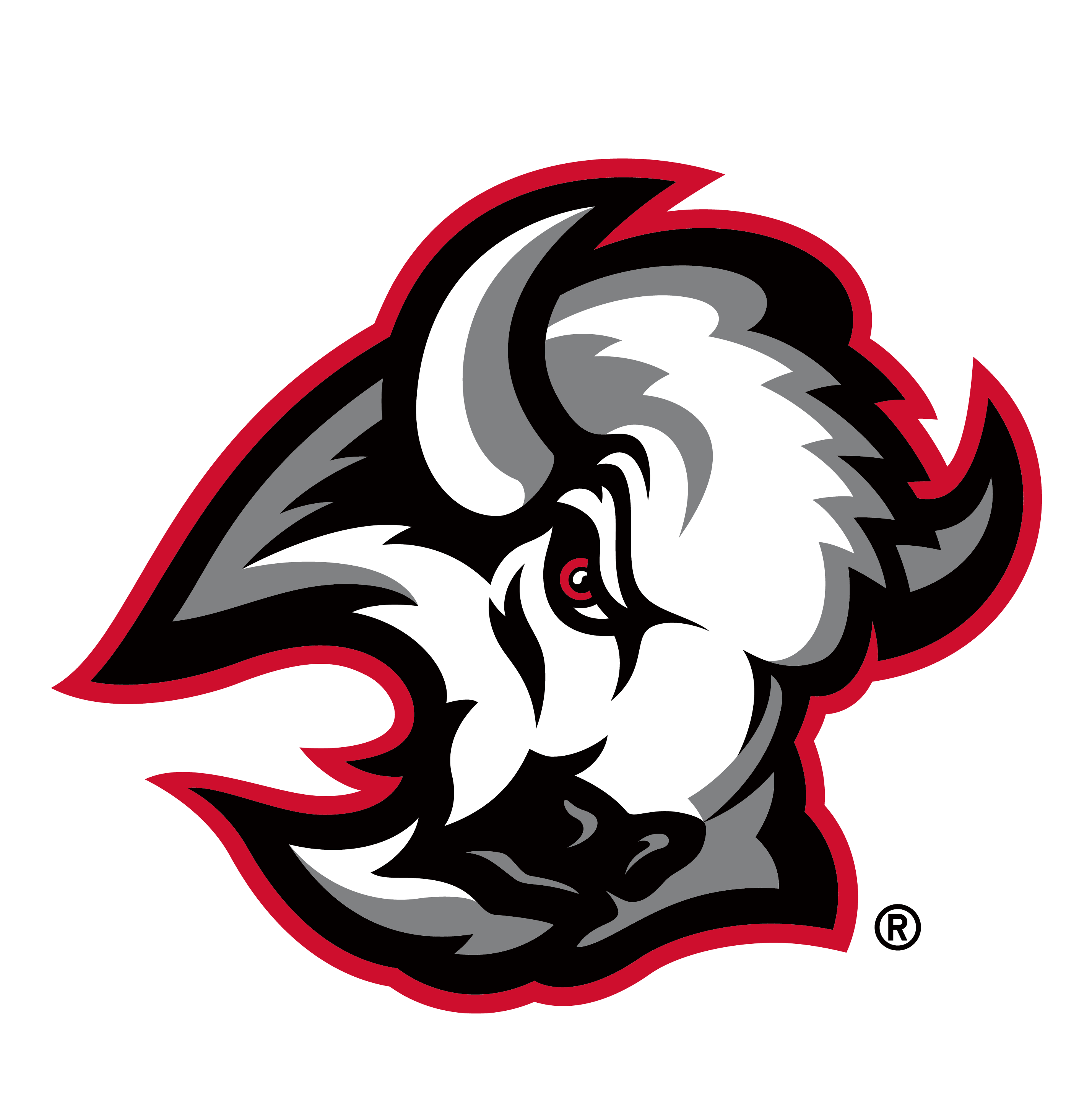 Buffalo Sabres tertiary logo, full color on light background with R variant