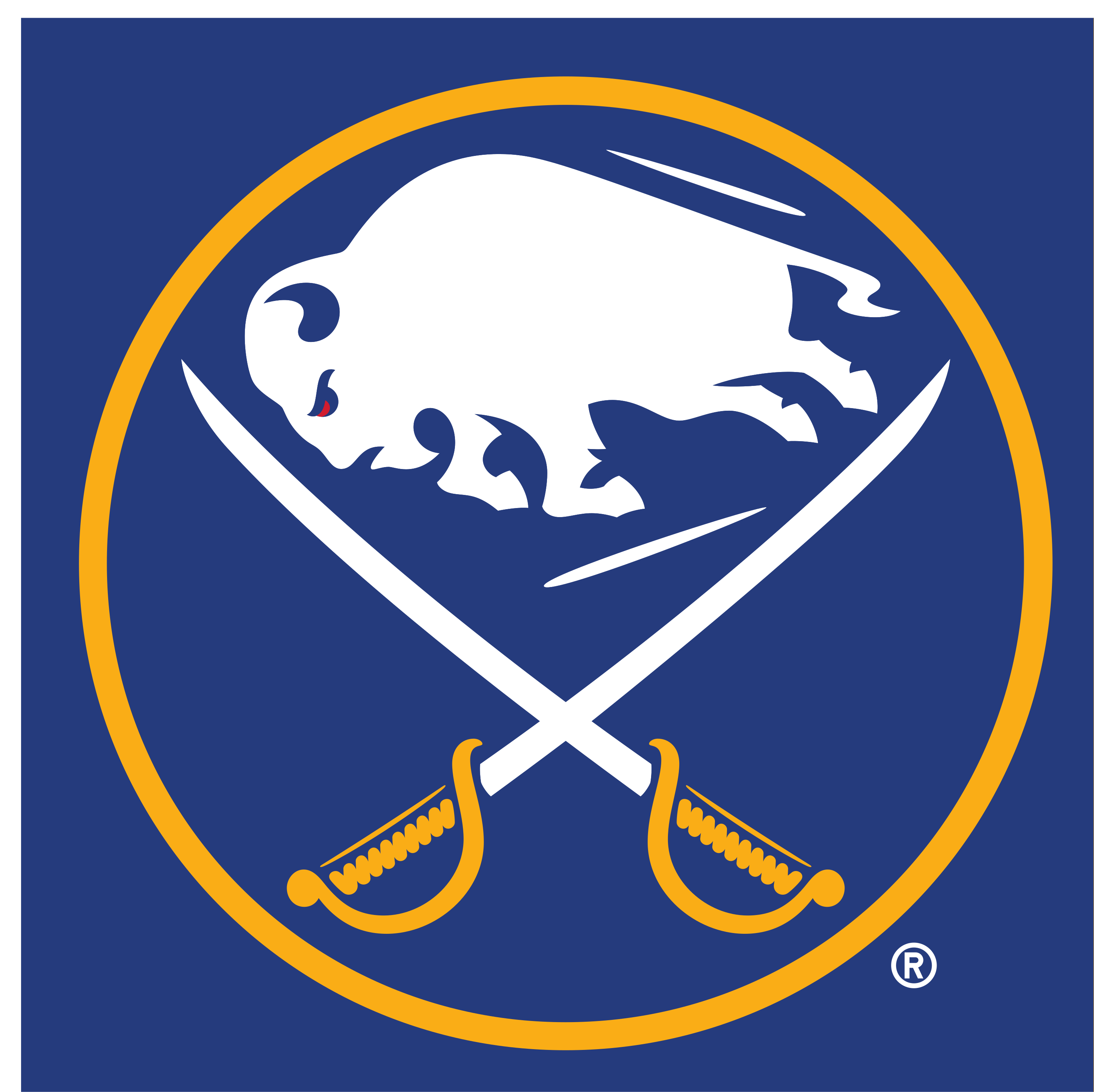 Buffalo Sabres primary logo, full color with R variant