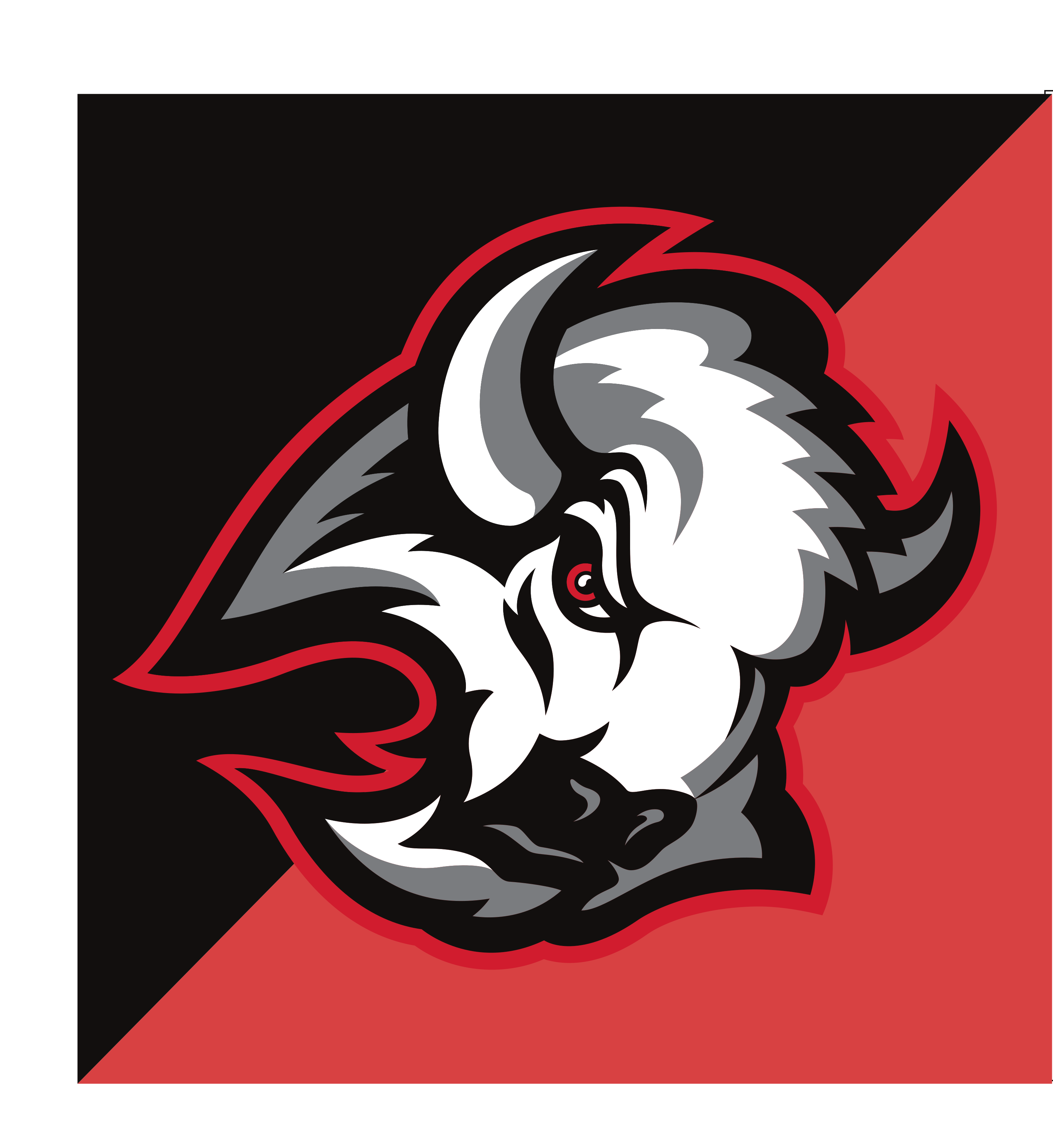 Buffalo Sabres tertiary logo, full color on dark background without R variant