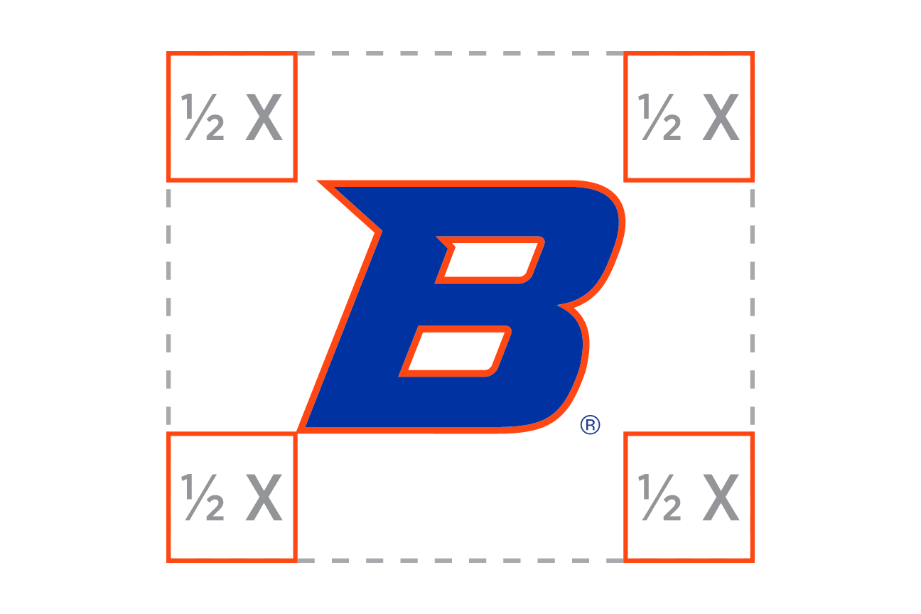 lettermark B, blue/orange variant