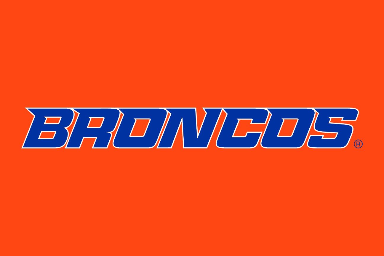 Broncos Word Mark, white and navy on orange variant, cell 32