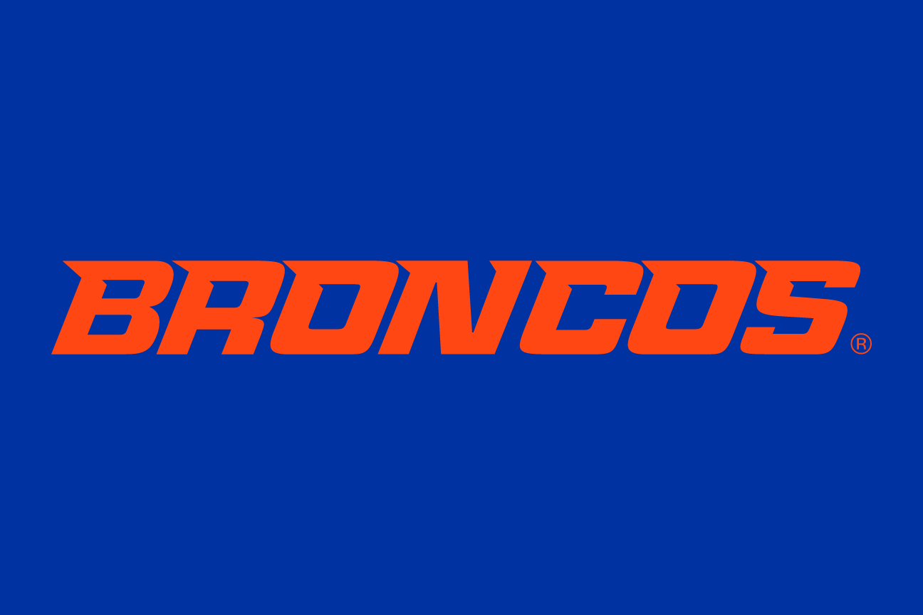 Broncos Word Mark, orange one-color on navy variant, cell 36