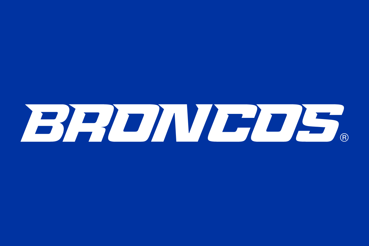 Broncos Word Mark, white one-color on navy variant, cell 38