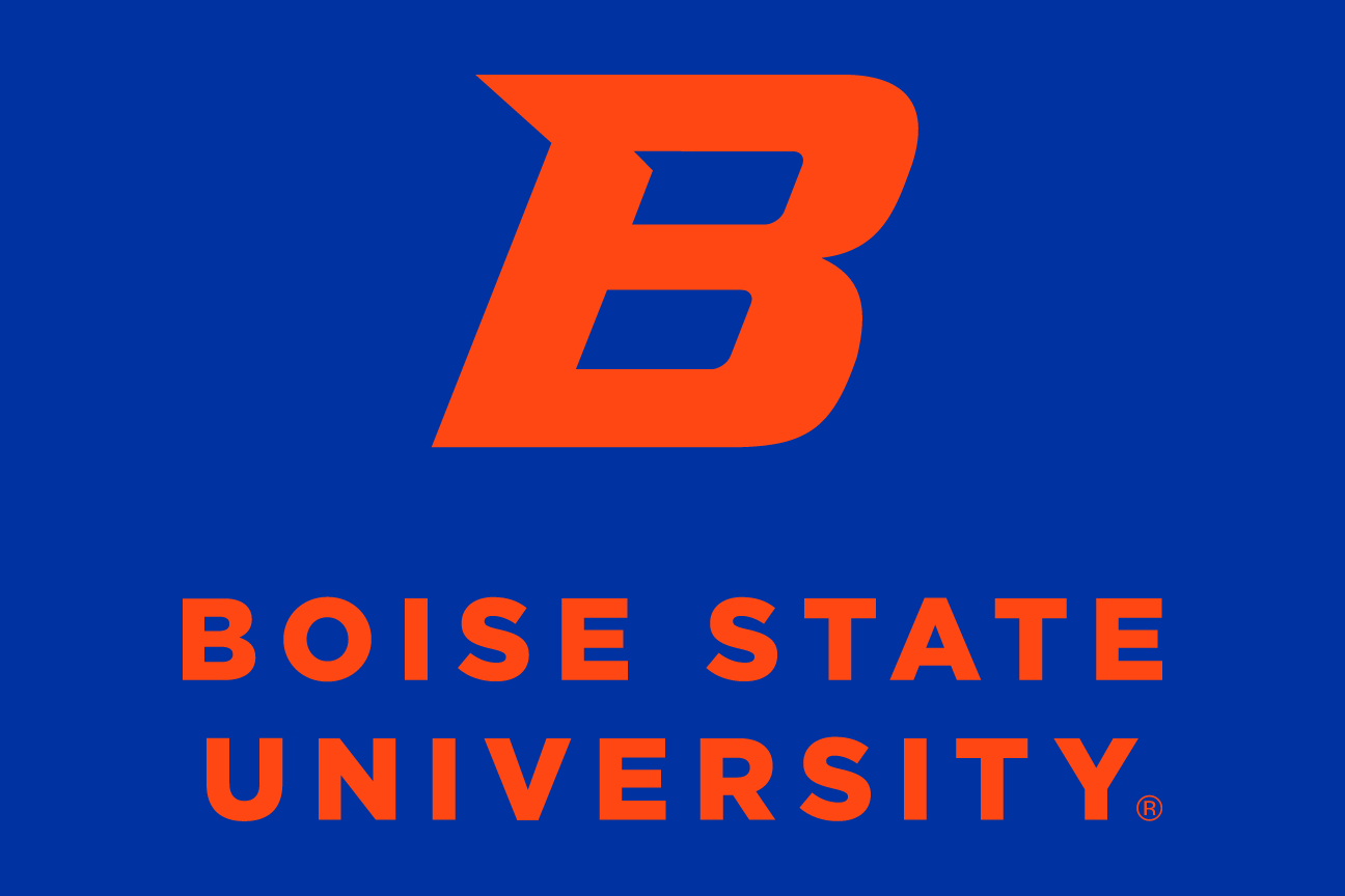 Stacked Academic Mark, orange one-color on navy variant, cell 58