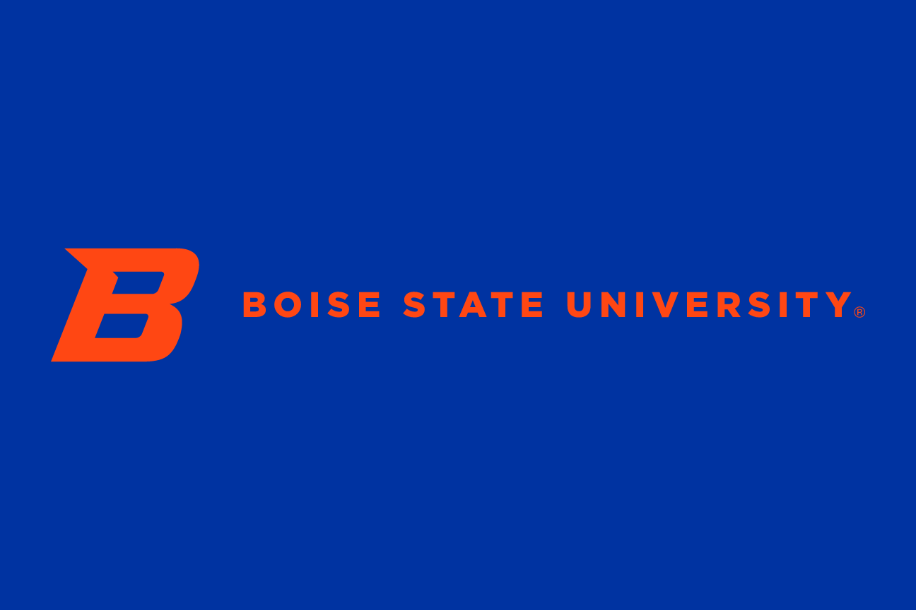 Left Aligned Academic Mark, orange one-color on navy variant, cell 65