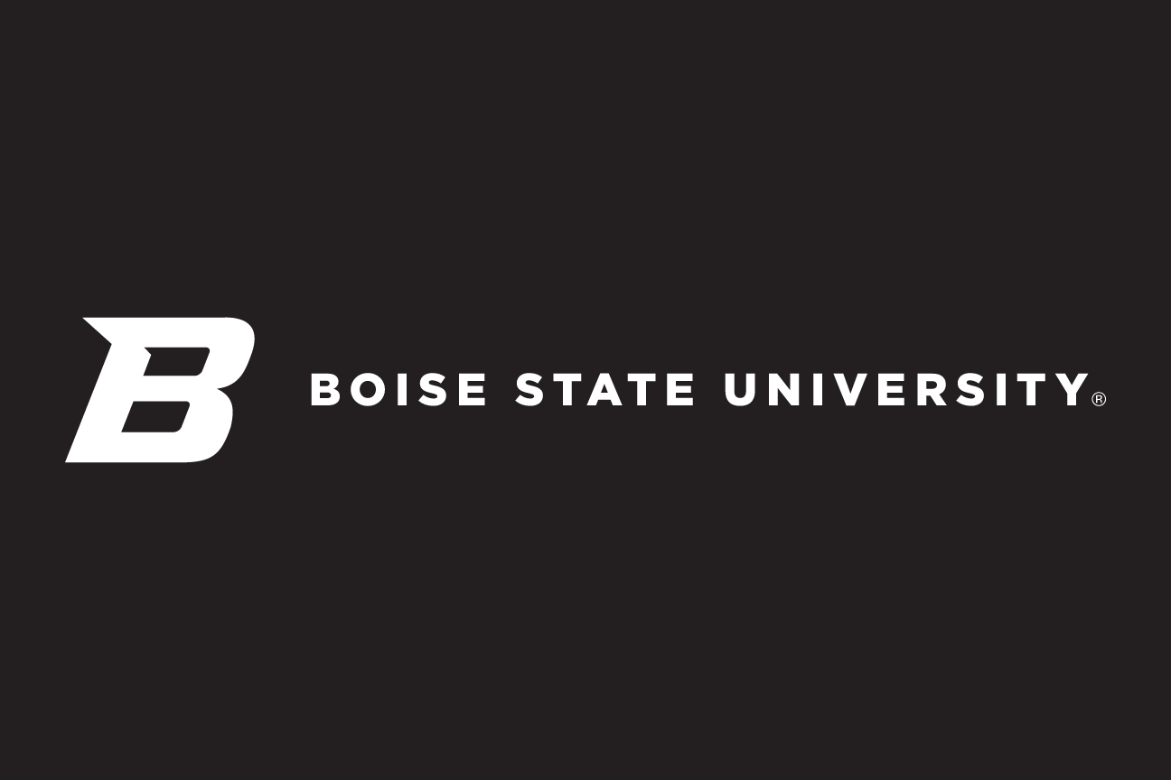 Left Aligned Academic Mark, white one-color on black variant, cell 66