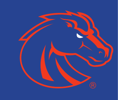 Bronco head, primary blue/orange on navy blue variant, cell 6