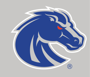 Bronco head, secondary blue/silver on light gray variant, cell 12
