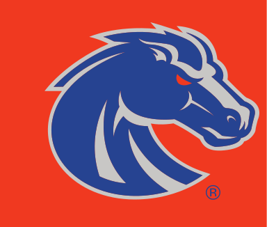 Bronco head, secondary blue/silver on orange variant, cell 15