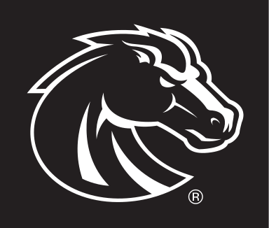 Bronco head, one-color white on black variant, cell 19