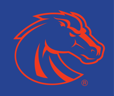 Bronco head, one-color orange on blue variant, cell 20