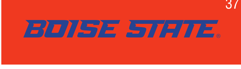 Boise State Word Mark, navy one-color on orange variant, cell 37