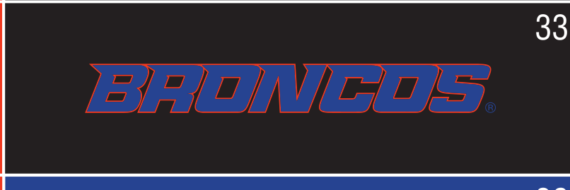 Broncos Word Mark, orange and navy on dark grey variant, cell 33