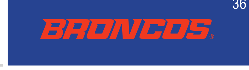 Broncos Word Mark, orange one-color on navy variant, cell 36