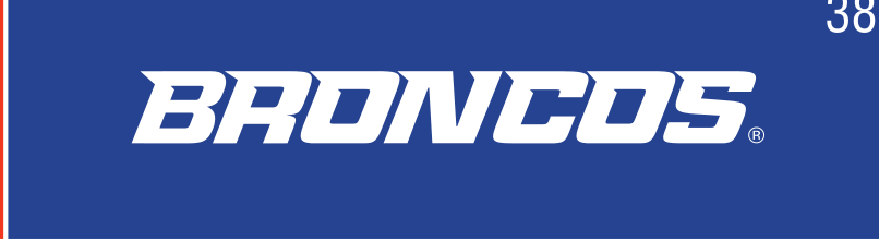 Broncos Word Mark, white one-color on navy variant, cell 38