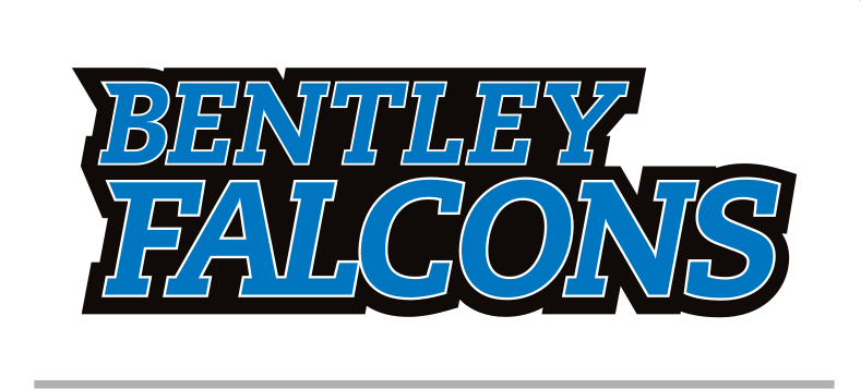 Bentley Falcons wordmark, blue/black variant, cell 19