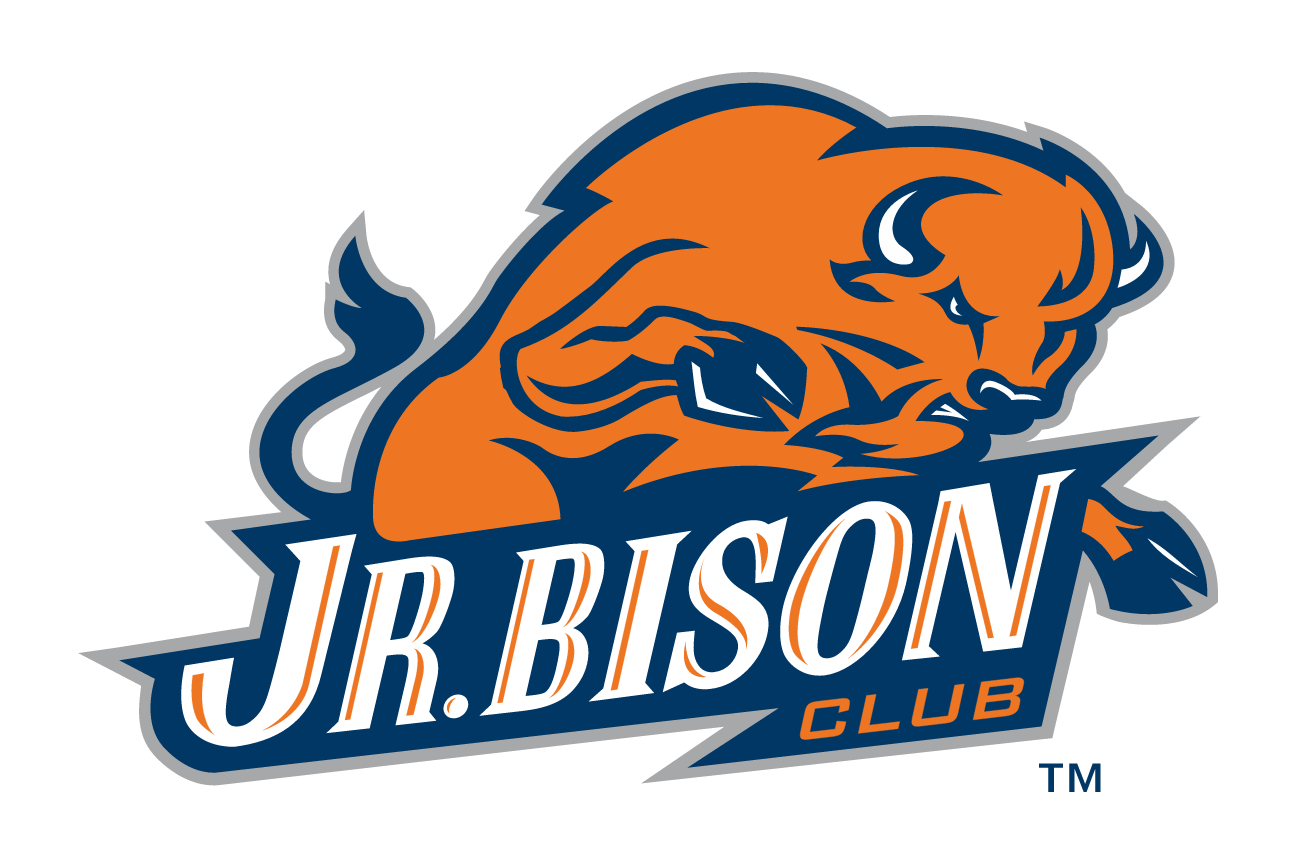 Jr. Bison Club logo, mascot with wordmark variant, cell 30