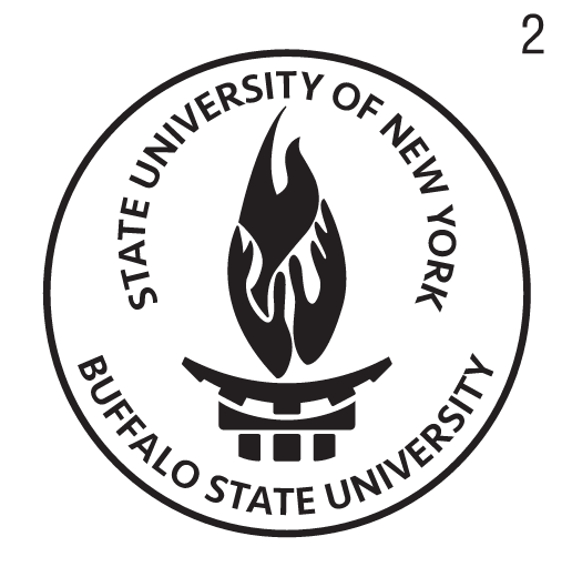 SUNY Buffalo State University Seal, black and white variant, cell 22