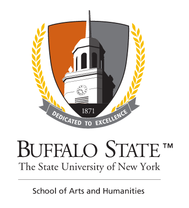 Buffalo State School of Arts and Humanities Signature Mark, full color vertical variant, cell 28
