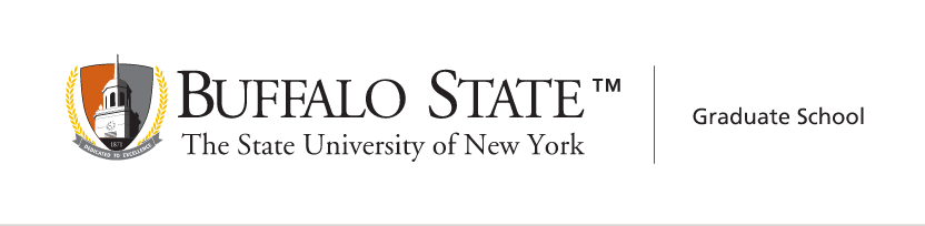 Buffalo State Graduate School Signature Mark, full color horizontal variant, cell 33
