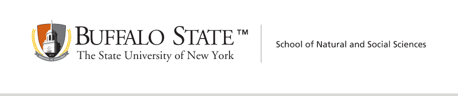 Buffalo State School of Natural and Social Sciences Signature Mark, full color horizontal variant, cell 36