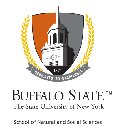 Buffalo State School of Natural and Social Sciences Signature Mark, full color vertical variant, cell 37