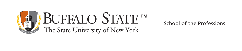 Buffalo State School of the Professions Signature Mark, full color horizontal variant, cell 39