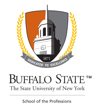 Buffalo State School of the Professions Signature Mark, full color vertical variant, cell 40