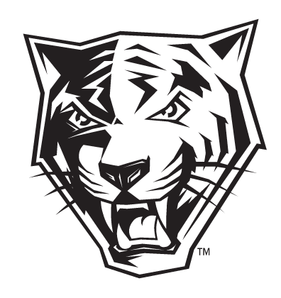 Buffalo State Bengals Mascot Logo, black and white variant, cell 48