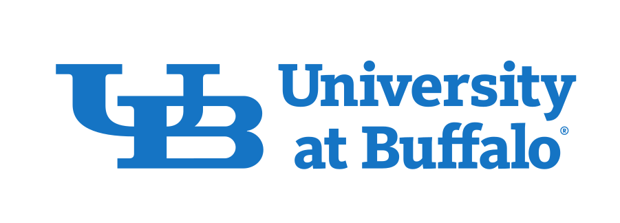University at Buffalo logo, horizontal UB/text, UB Blue variant, cell 6