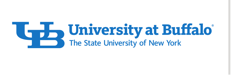 University at Buffalo logo, horizontal line with SUNY, UB Blue/Black variant, cell 13