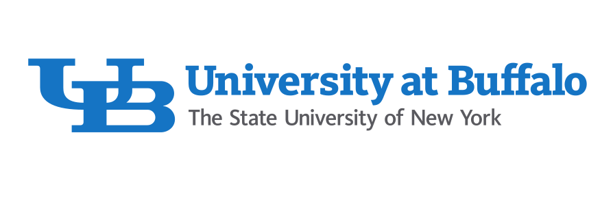 University at Buffalo logo, horizontal line with SUNY, UB Blue variant, cell 14