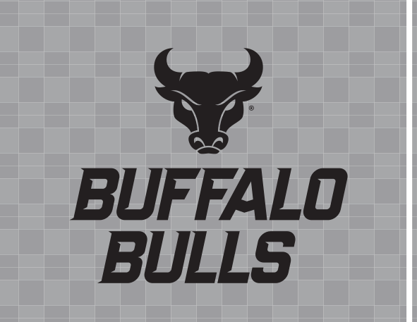 bull head over BUFFALO BULLS wordmark, black variant, cell 55