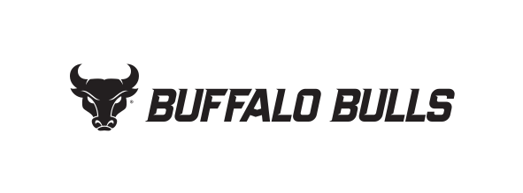 bull head next to BUFFALO BULLS wordmark, black variant, cell 63