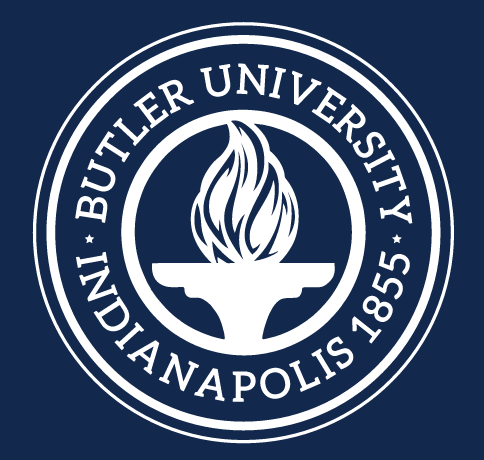 university seal, 1-color white on navy variant, cell 9