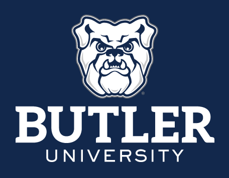 Butler University logo, reverse full color variant, cell 12