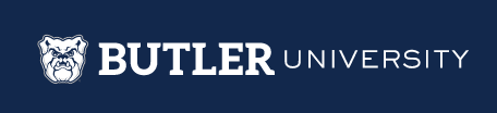 Butler University logo horizontal, reverse full color variant, cell 21