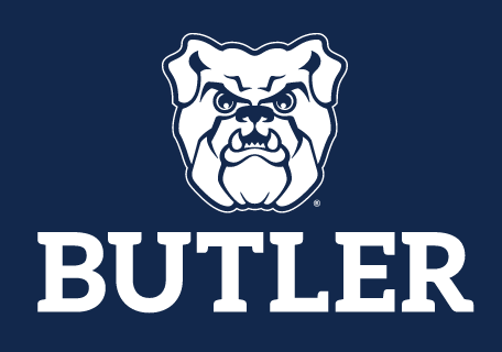 Butler logo, reverse one color white variant, cell 27