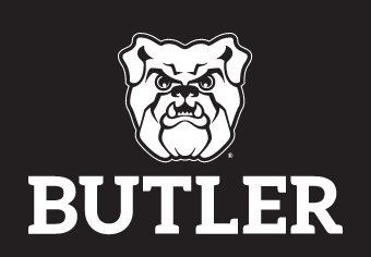 Butler logo, reverse one color white outline on black variant, cell 31