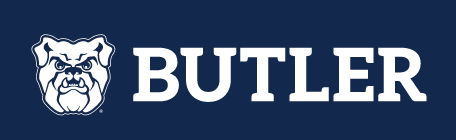 Butler logo horizontal, reverse one color white variant, cell 36