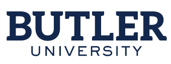 Butler University wordmark, one color navy variant, cell 43