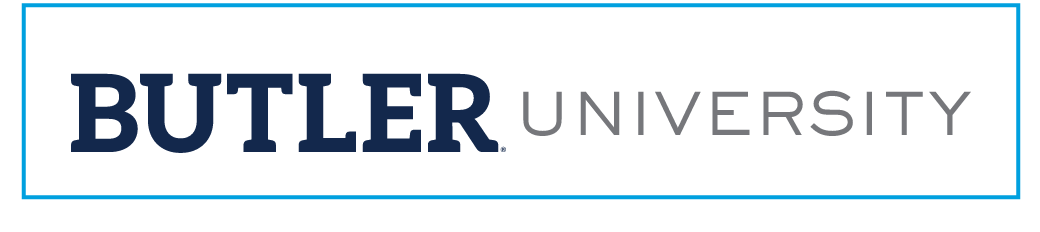 BUTLER UNIVERSITY wordmark, navy/grey variant, cell 47