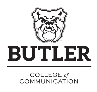 BUTLER COLLEGE of COMMUNICATION logo, black/white variant, cell 57