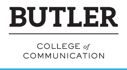 BUTLER COLLEGE of COMMUNICATION wordmark, black variant, cell 60