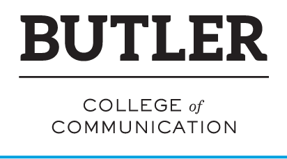 BUTLER COLLEGE of COMMUNICATION wordmark, black variant, cell 60